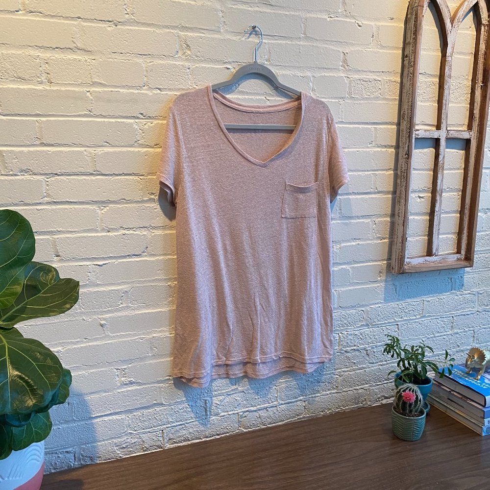 blush linen tee